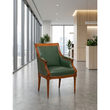 Sillón Confidente Piel Verde MM1791 - Montiel