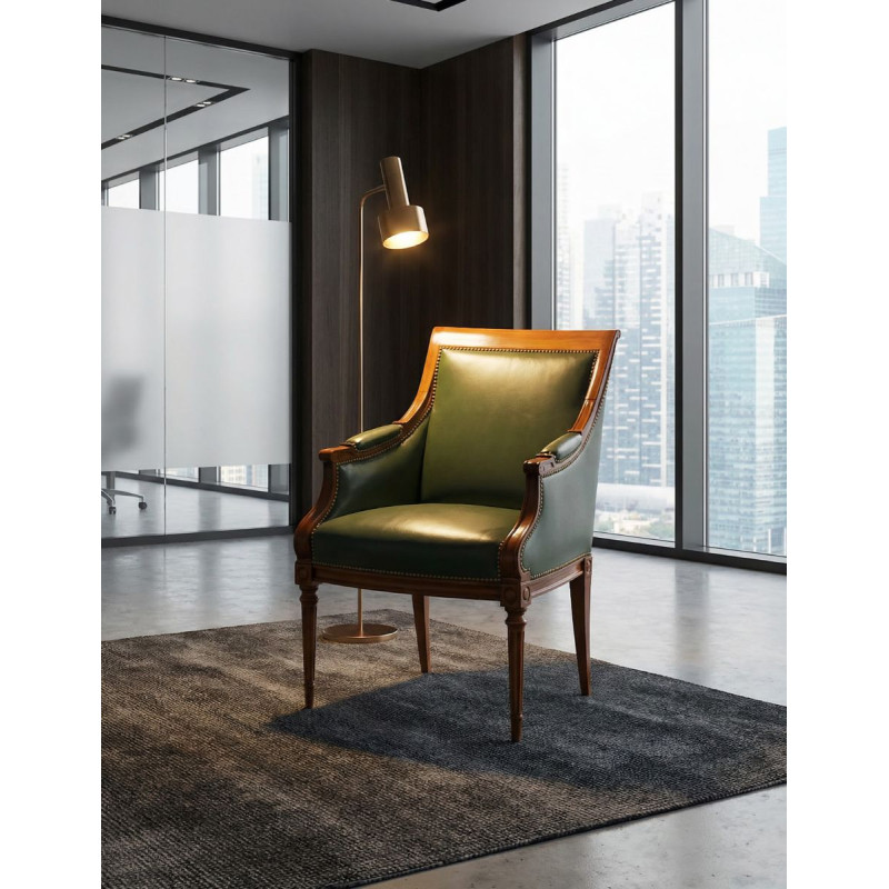 Sillón Confidente Piel Verde MM1791 - Montiel
