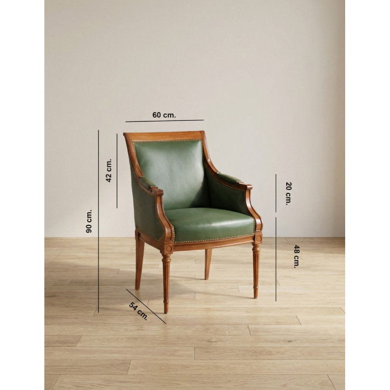 Sillón Confidente Piel Verde MM1791 - Montiel