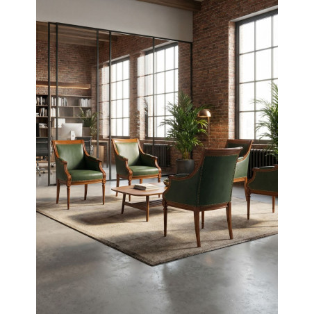 Sillón Confidente Piel Verde MM1791 - Montiel