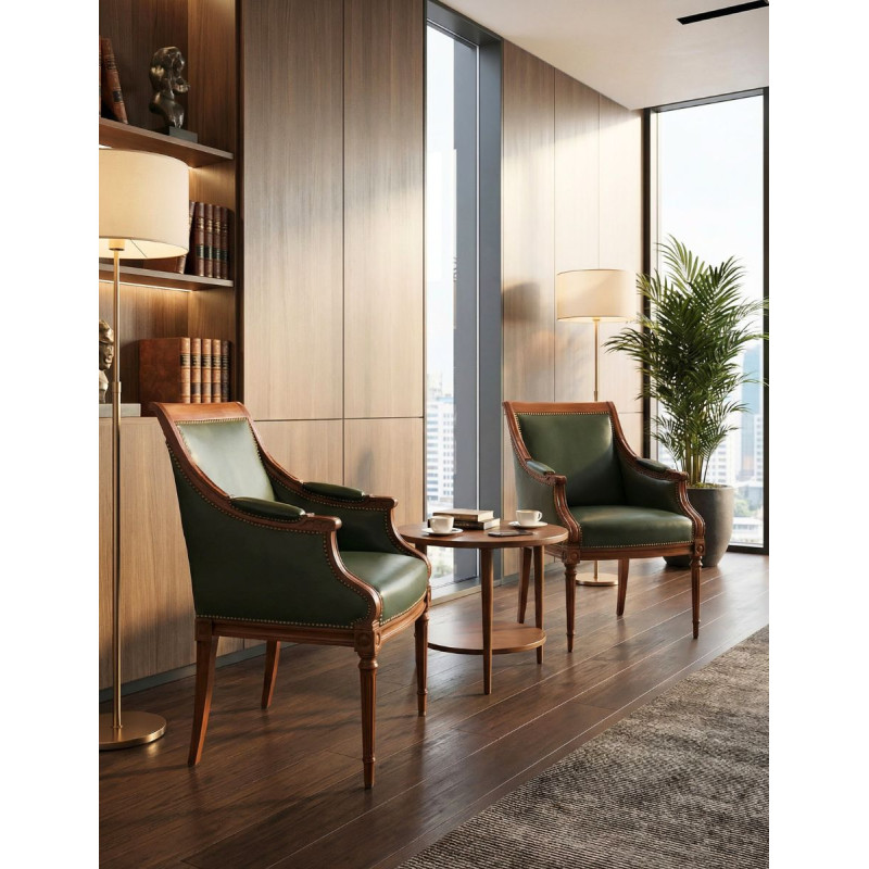 Sillón Confidente Piel Verde MM1791 - Montiel