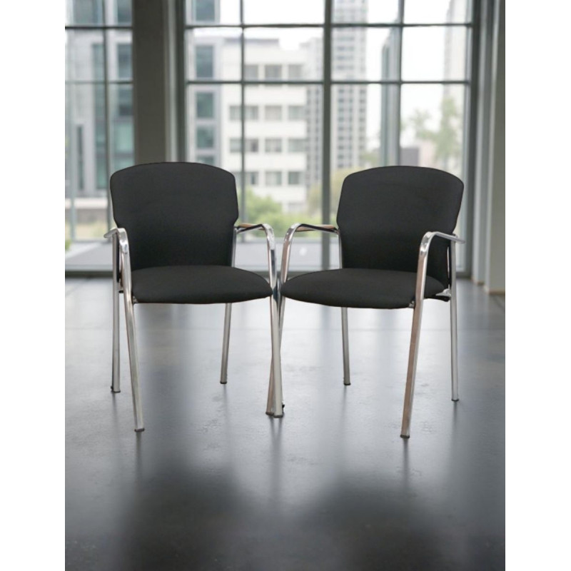 Silla Confidente en Tela Negra MM1725 - Montiel