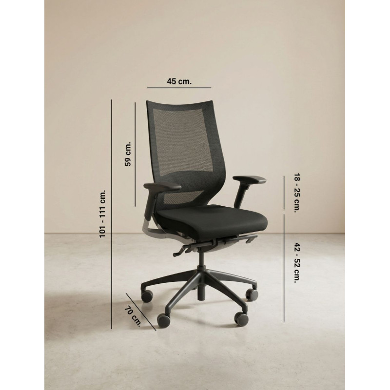 Silla Oficina Negra con Ruedas de Alital - Montiel