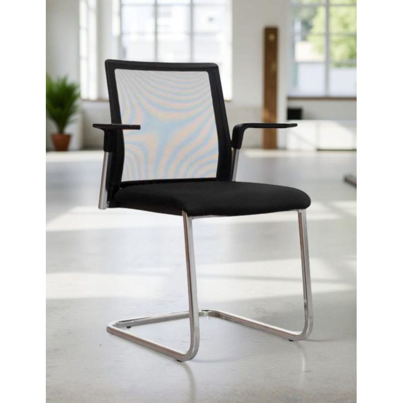 Silla Confidente Malla Negra Plural de Forma 5 - Montiel