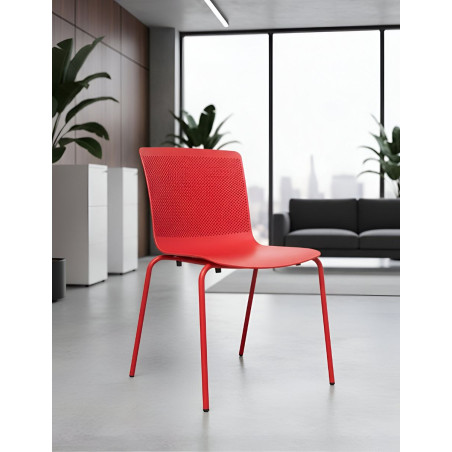 Silla 4 patas sin Brazos Roja Glove de Forma5 - Montiel