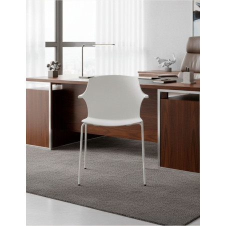 Silla Blanca 4 patas para Recepción Frill de Mobel Línea