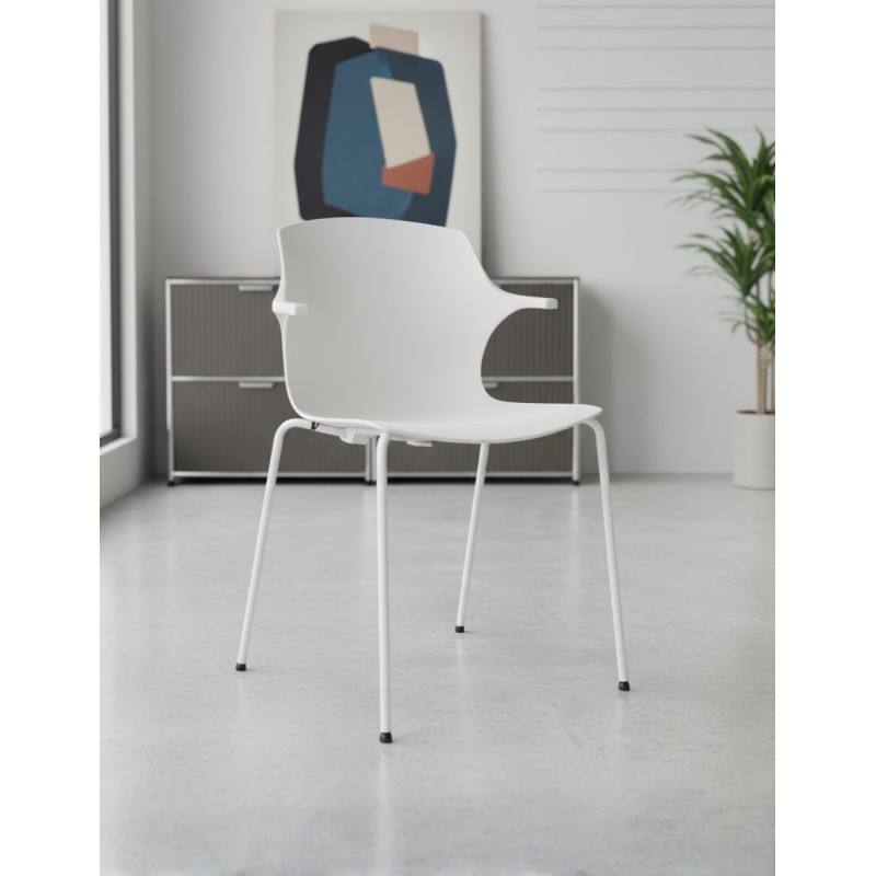 Silla Blanca 4 patas para Recepción Frill de Mobel Línea
