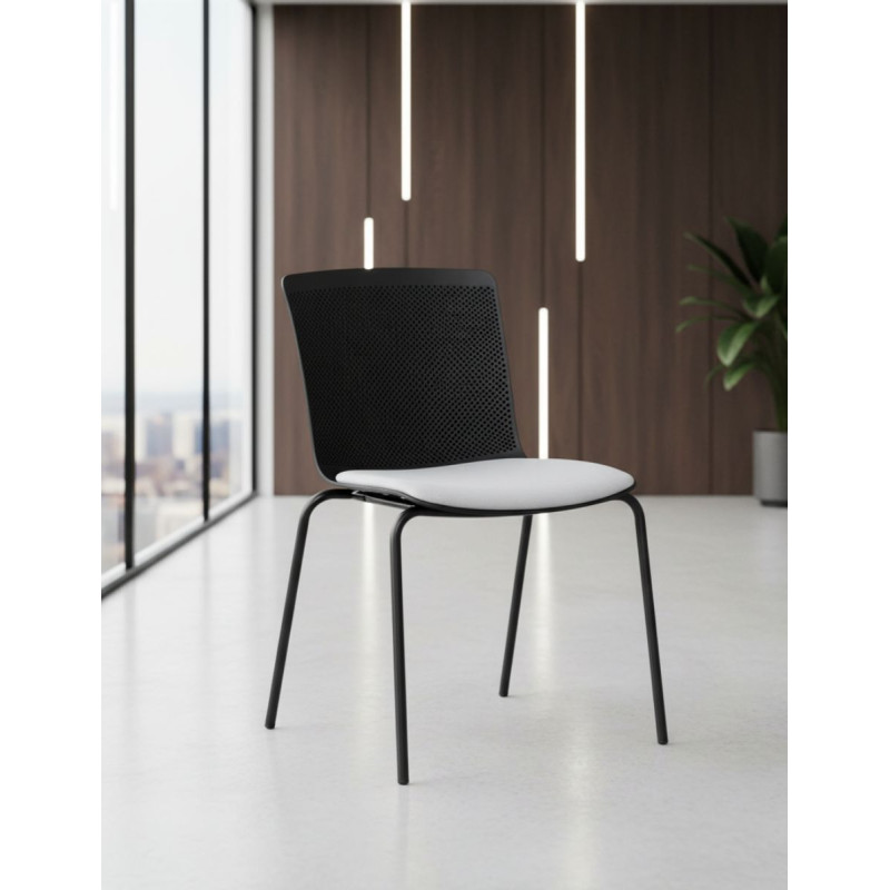 Silla 4 patas sin Brazos Negra Glove de Forma5 - Montiel