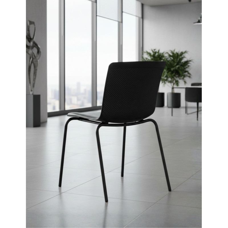 Silla 4 patas sin Brazos Negra Glove de Forma5 - Montiel