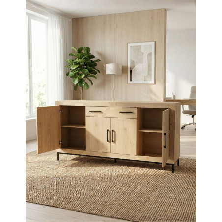 Mueble Aparador Roble 200x40 cm. Pastrana de Bogal - Montiel