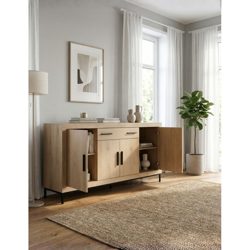 Mueble Aparador Roble 200x40 cm. Pastrana de Bogal - Montiel