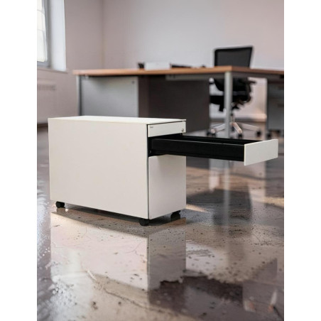 Cajonera Madera Blanca con ruedas de Bene - Montiel
