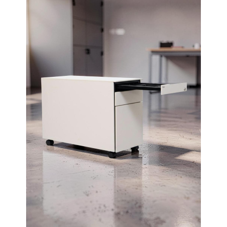 Cajonera Madera Blanca con ruedas de Bene - Montiel