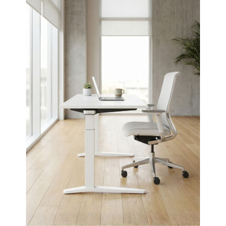 Mesa Blanca Elevable con Pantalla Táctil - Montiel