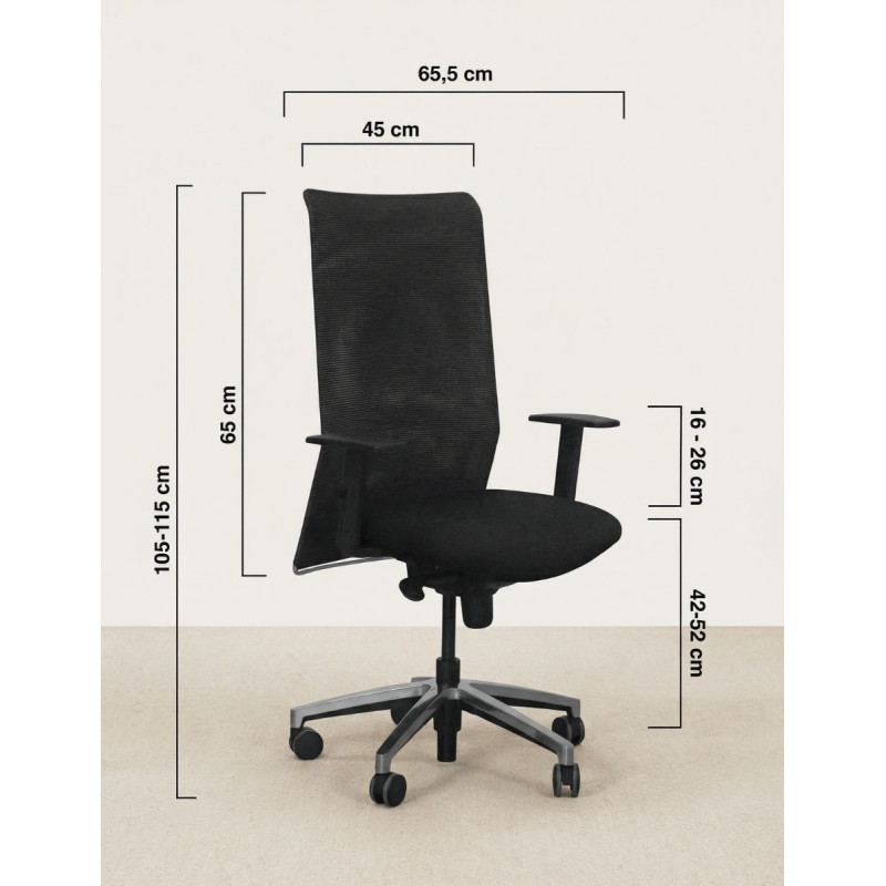 Silla Giratoria con Brazos y Altura Regulables MM1673 - Montiel