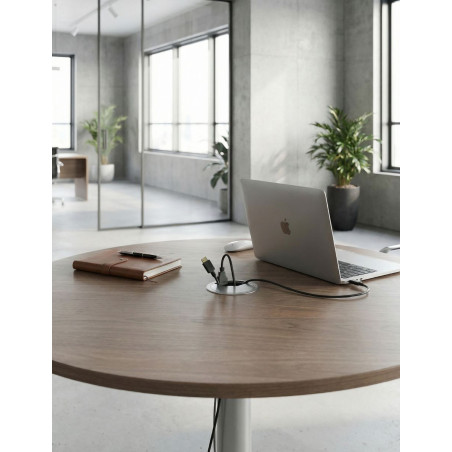 Mesa de reuniones madera redonda 80 cm - Reoffice