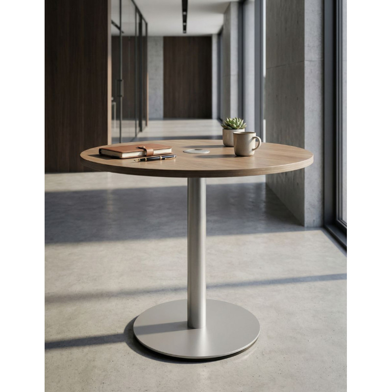 Mesa de reuniones madera redonda 80 cm - Reoffice