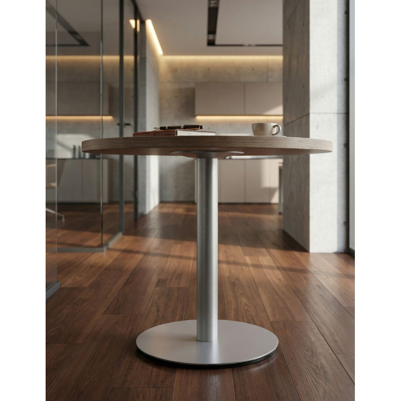 Mesa de reuniones madera redonda 80 cm - Reoffice