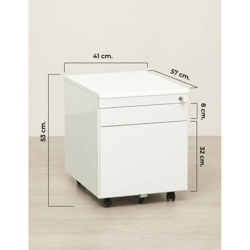 ▷ Cajonera Metálica Archivador de Oficina Blanca - Montiel