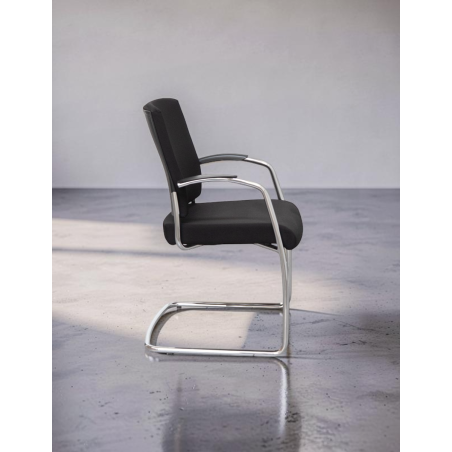 Silla Oficina Negra Patín Metálico de Roder - Montiel