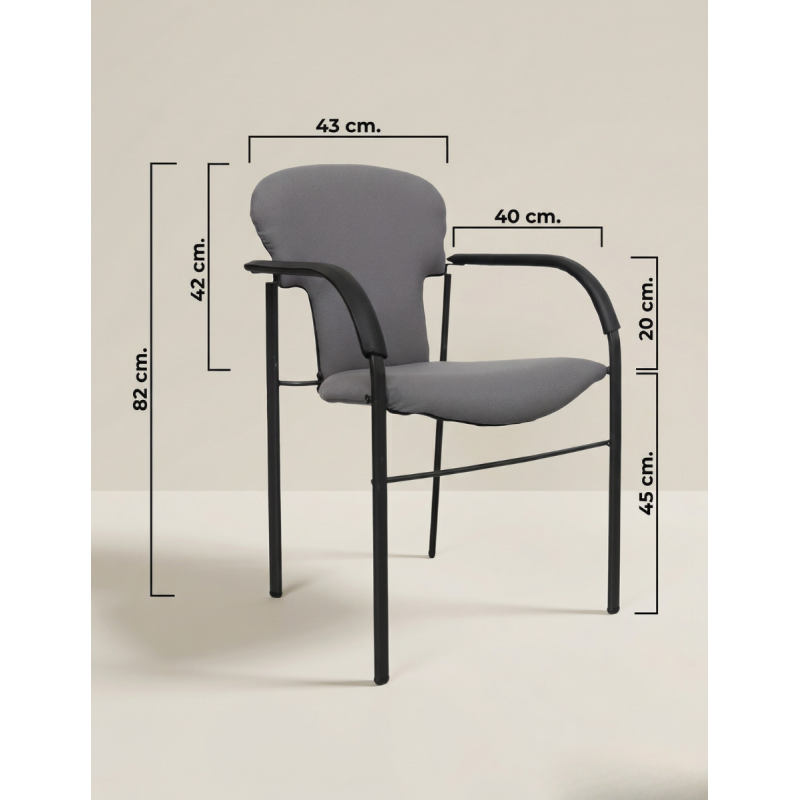 Silla Confidente Oficina Various Negra de BD Barcelona