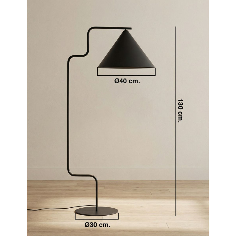 Lámpara de Pie para Oficina de Metal Negra Odyssey - Montiel