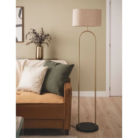 Lámpara Oficina de Pie Dorada de Metal Brilthor - Montiel