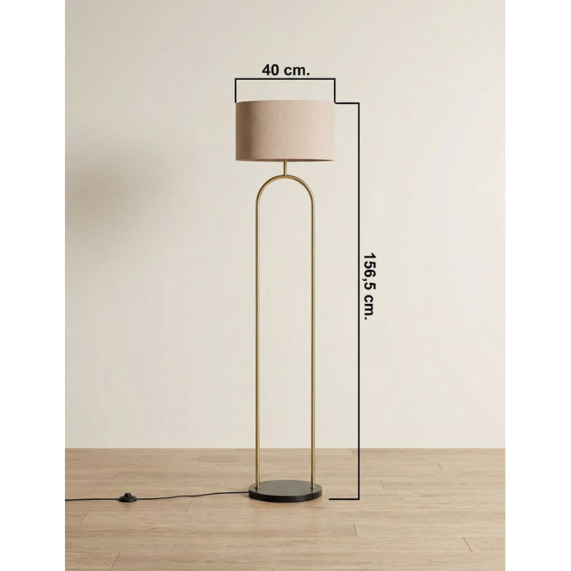 Lámpara Oficina de Pie Dorada de Metal Brilthor - Montiel