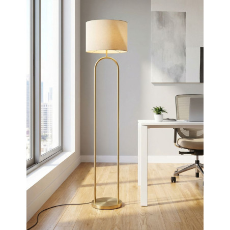 Lámpara Oficina de Pie Dorada de Metal Brilthor - Montiel
