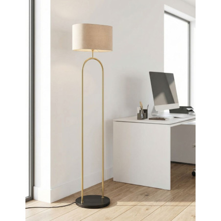 Lámpara Oficina de Pie Dorada de Metal Brilthor - Montiel