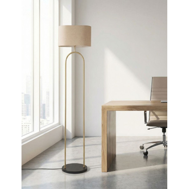 Lámpara Oficina de Pie Dorada de Metal Brilthor - Montiel