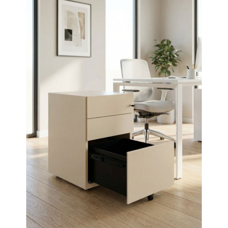 Cajonera Beige Metálica 3 Cajones de Bisley - Montiel