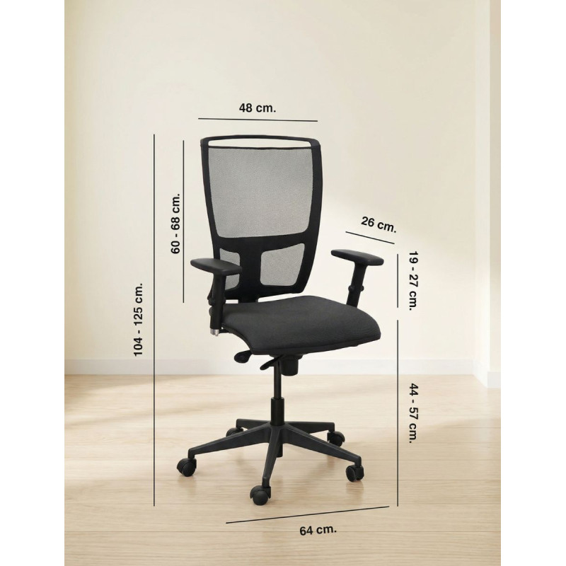 Silla Ergonómica Negra de Luyando System - Montiel