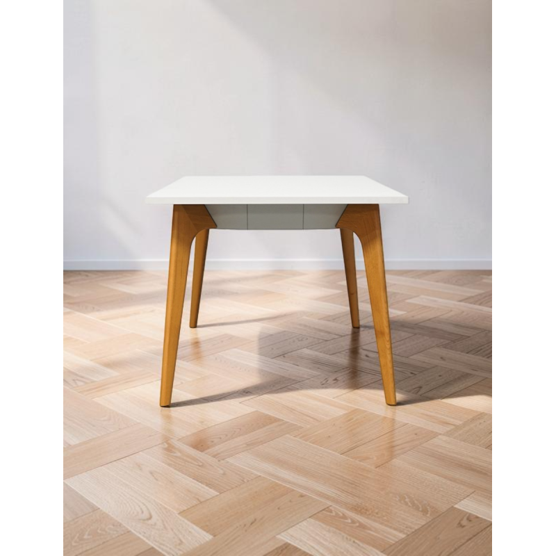 Mesa Blanca Rectangular Altura Media de Benne - Montiel