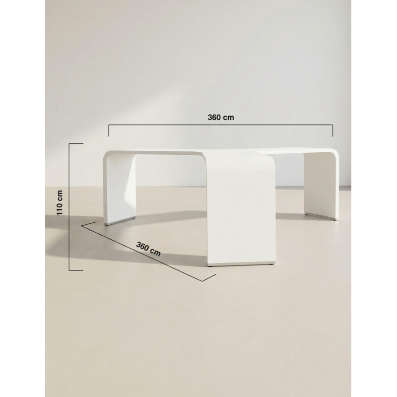 Mesa Modular en forma de Isla Blanca de La Palma - Montiel