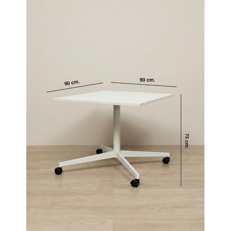 Mesa Escritorio Pequeña con Ruedas 90x90 cm - Montiel