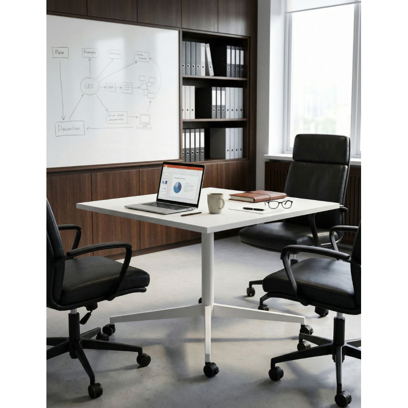 Mesa Escritorio Pequeña con Ruedas 90x90 cm - Montiel