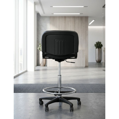 Taburete con respaldo LEO de Kunna - Oficinas Montiel