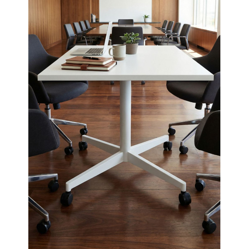 Mesa Escritorio Pequeña con Ruedas 90x90 cm - Montiel