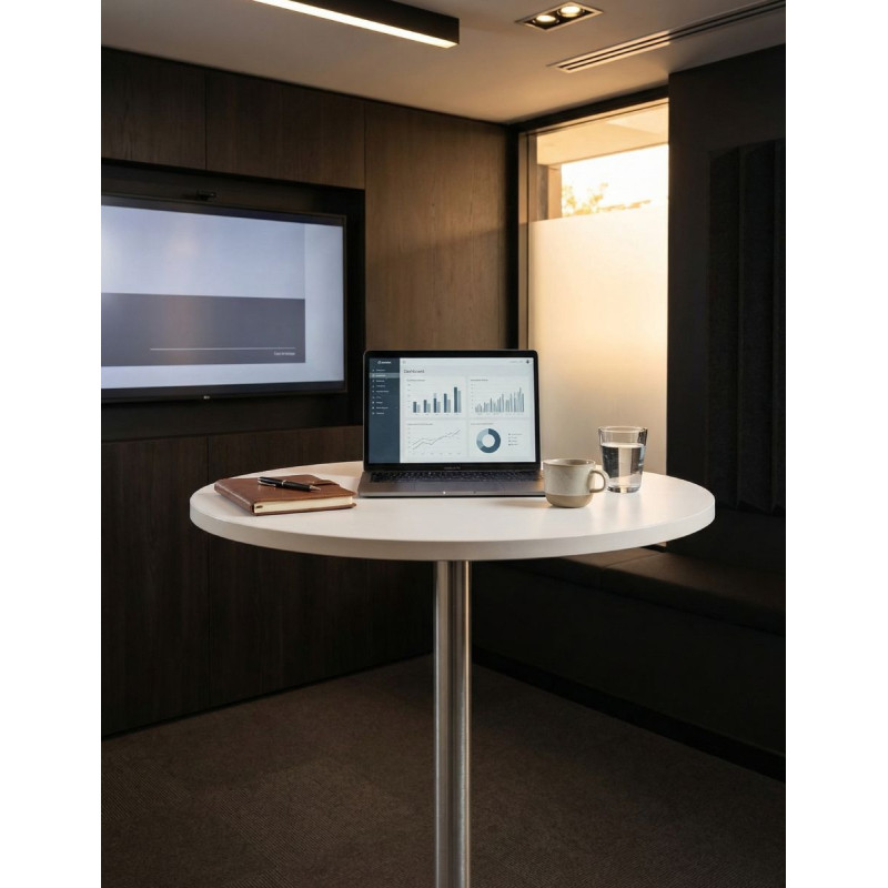 Mesa Redonda Alta Blanca MM1264 de Montiel