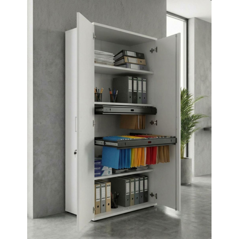 Armario Madera Alto con Bastidor de Kunna - Oficinas Montiel