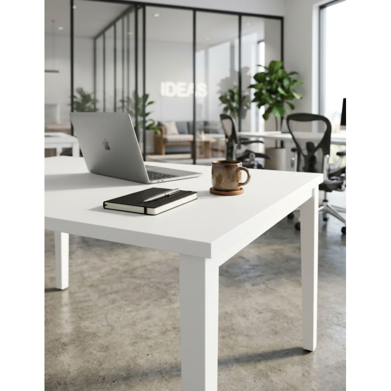 Mesa Blanca Oficina 140x80 cm. Eco de Kunna - Montiel