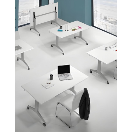 Mesa Blanca Plegable con Ruedas T6 de Herpesa - Montiel