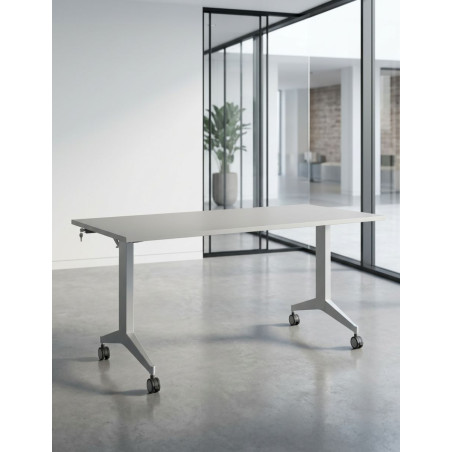 Mesa Blanca Plegable con Ruedas T6 de Herpesa - Montiel