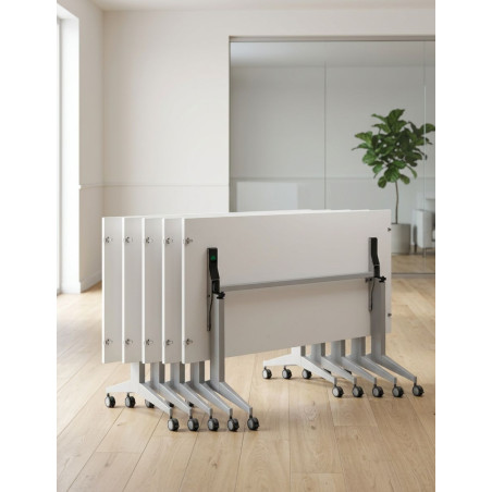 Mesa Blanca Plegable con Ruedas T6 de Herpesa - Montiel