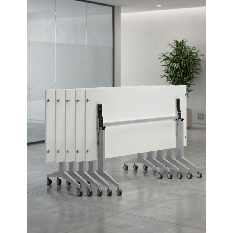 Mesa Blanca Plegable con Ruedas T6 de Herpesa - Montiel