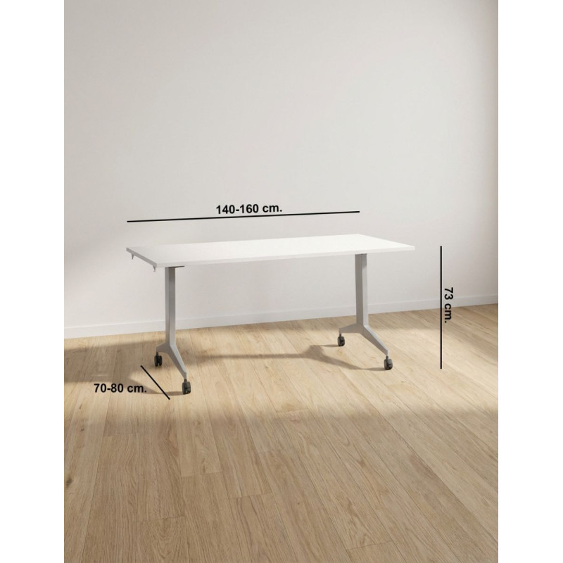 Mesa Blanca Plegable con Ruedas T6 de Herpesa - Montiel