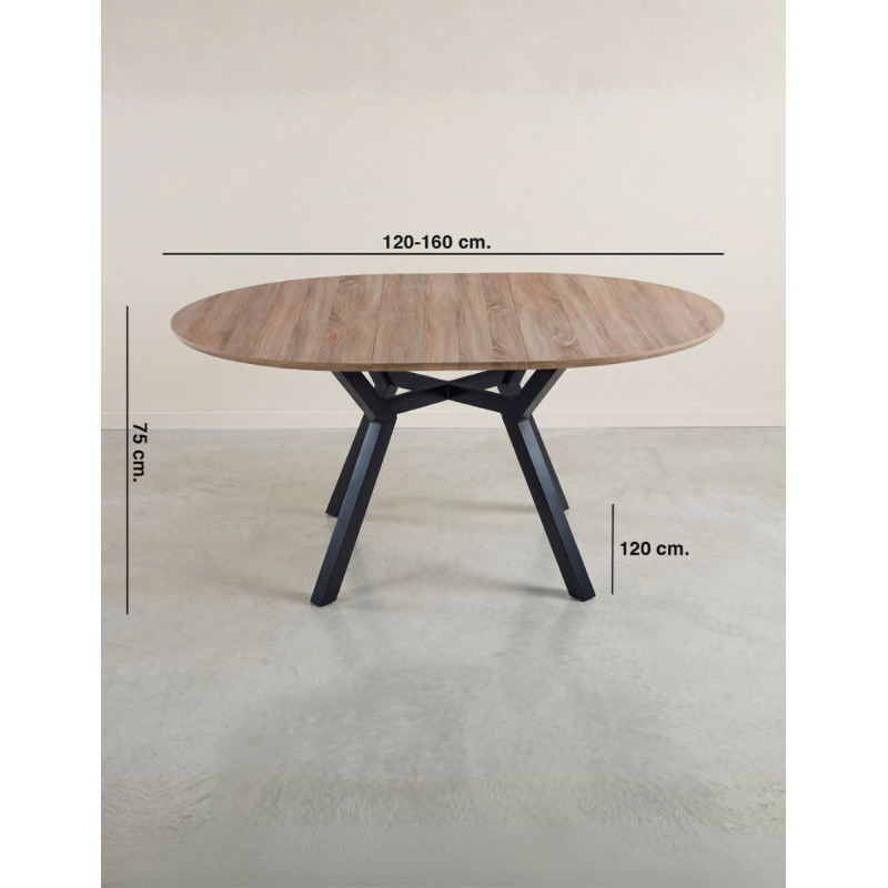 Mesa Redonda Extensible Drifta 120-160 cm. - Montiel