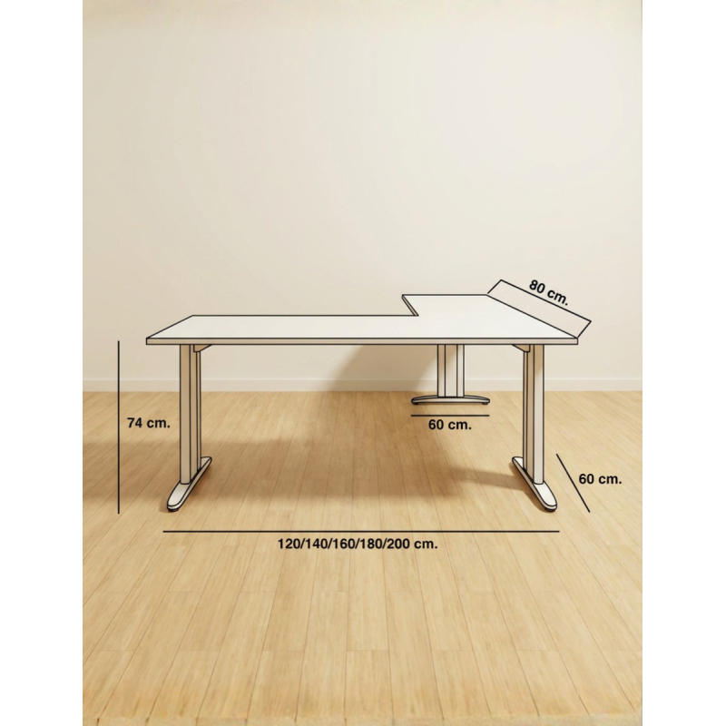 Mesa Madera Oficina con Ala Euro 4000 de Euromof - Montiel