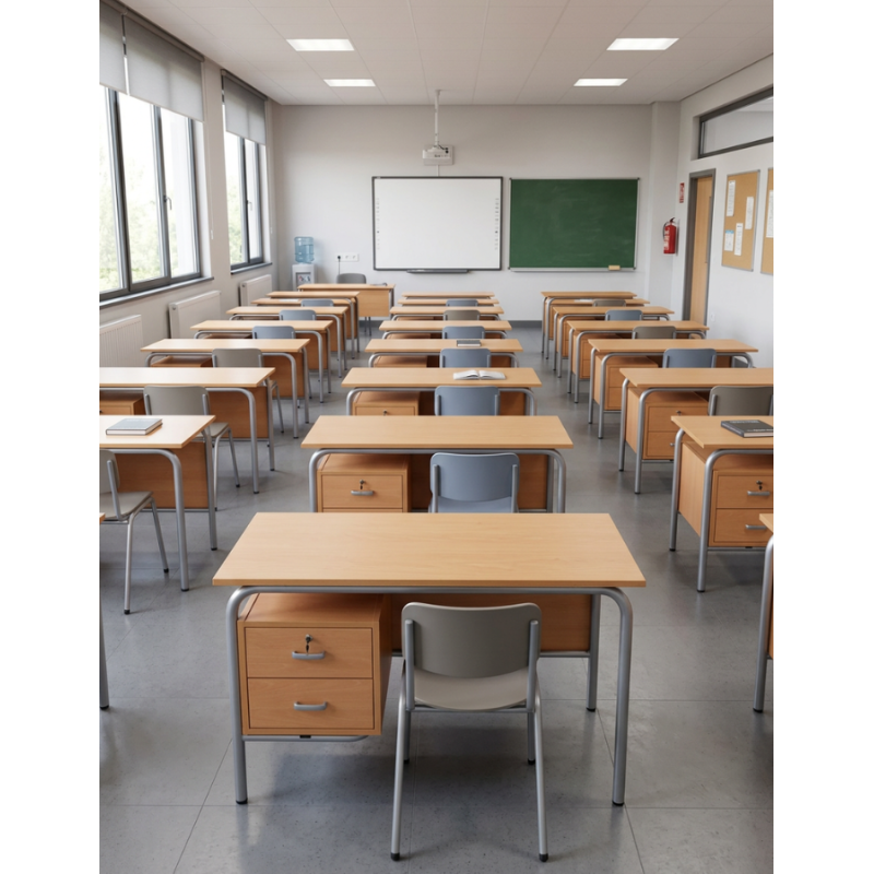 Mesa Colegio con Faldón Mod. Newton Educación by Kunna